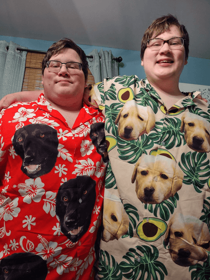 Custom Hawaiian Shirt For Pet Lovers - Avocado & Leaves Pattern Lemon Zest Color Aloha Shirt - Personalized Hawaiian Shirt For Men & Women, Pet Lovers - Amzanimalsgift