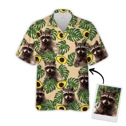 Custom Hawaiian Shirt For Pet Lovers - Avocado & Leaves Pattern Lemon Zest Color Aloha Shirt - Personalized Hawaiian Shirt For Men & Women, Pet Lovers - Amzanimalsgift