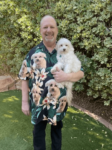 Custom Hawaiian Shirt With Pet Face - Leaves & Flowers Pattern Dark Green Color Aloha Shirt - Personalized Hawaiian Shirt For Men & Women, Pet Lovers - Amzanimalsgift