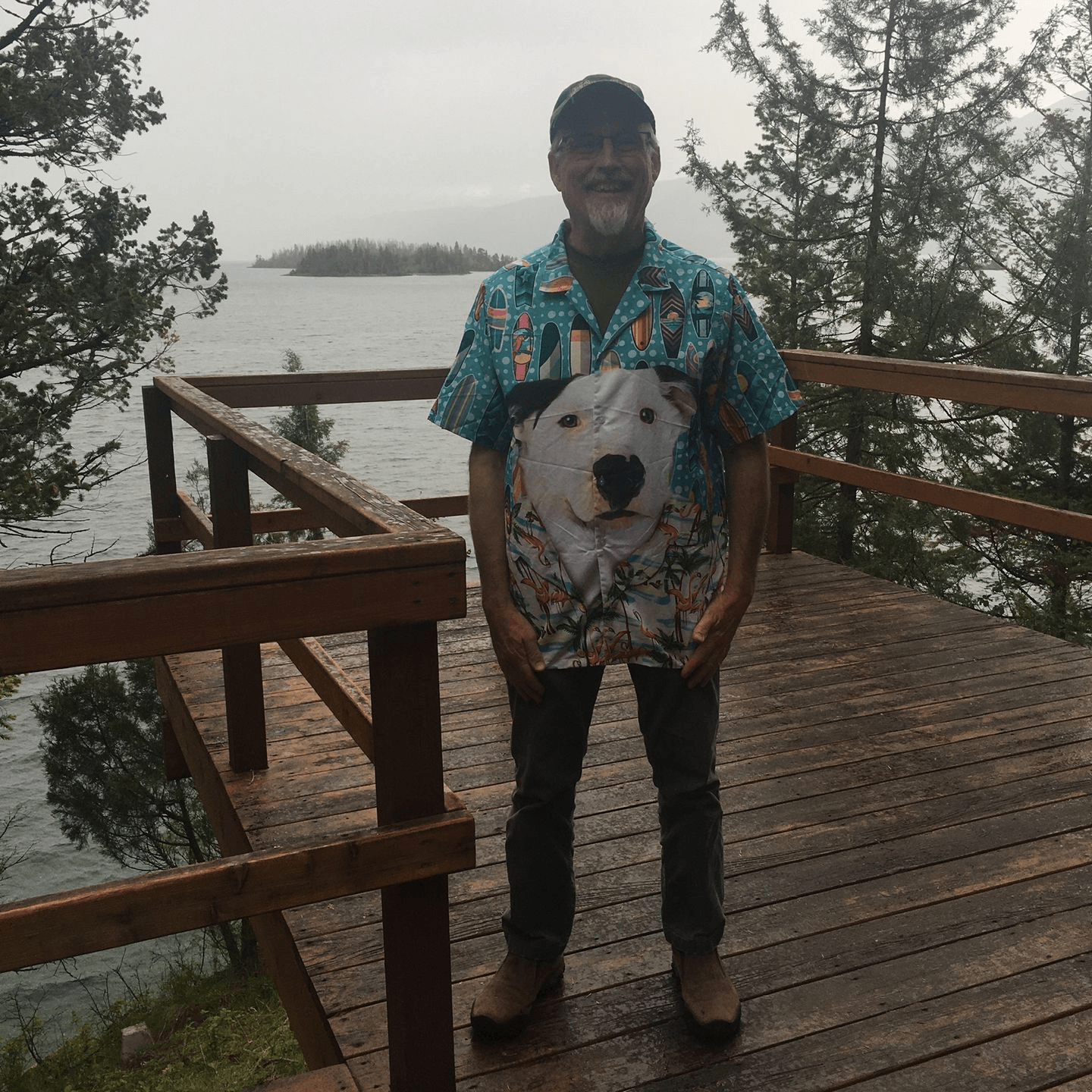 Custom Hawaiian Shirt With Pets Face - Surfing Pattern Sky Blue Color Aloha Shirt - Personalized Hawaiian Shirt For Men & Women, Pet Lovers - Amzanimalsgift