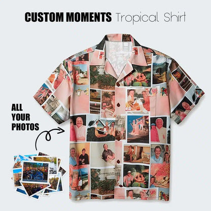 Custom Moments Aloha Hawaii Shirt - Custom Photo Family Tropical Personalized Hawaiian Shirt For Summer - Perfect Gift For Friend, Family - Amzanimalsgift