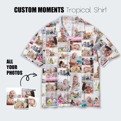 Custom Moments Aloha Hawaii Shirt - Custom Photo Family Tropical Personalized Hawaiian Shirt For Summer - Perfect Gift For Friend, Family - Amzanimalsgift