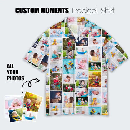 Custom Moments Aloha Hawaii Shirt - Custom Photo Family Tropical Personalized Hawaiian Shirt For Summer - Perfect Gift For Friend, Family - Amzanimalsgift