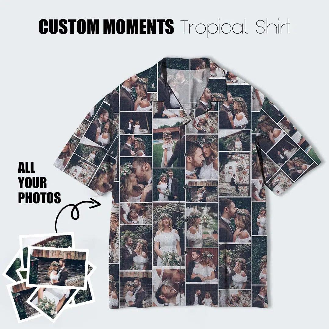 Custom Moments Aloha Hawaii Shirt - Custom Photo Family Tropical Personalized Hawaiian Shirt For Summer - Perfect Gift For Friend, Family - Amzanimalsgift
