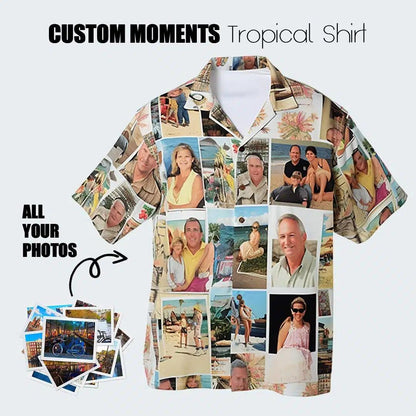 Custom Moments Aloha Hawaii Shirt - Custom Photo Family Tropical Personalized Hawaiian Shirt For Summer - Perfect Gift For Friend, Family - Amzanimalsgift