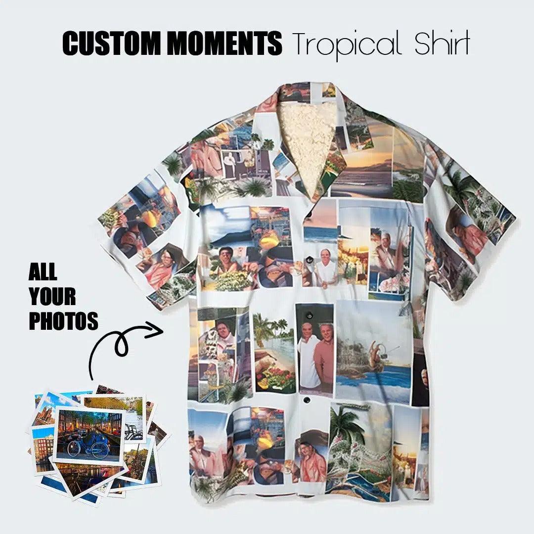 Custom Moments Aloha Hawaii Shirt - Custom Photo Family Tropical Personalized Hawaiian Shirt For Summer - Perfect Gift For Friend, Family - Amzanimalsgift