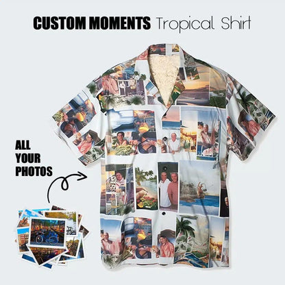 Custom Moments Aloha Hawaii Shirt - Custom Photo Family Tropical Personalized Hawaiian Shirt For Summer - Perfect Gift For Friend, Family - Amzanimalsgift