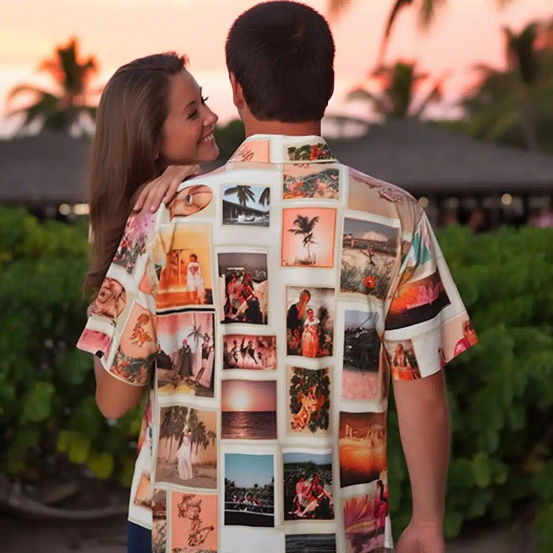 Custom Moments Aloha Hawaii Shirt - Custom Photo Family Tropical Personalized Hawaiian Shirt For Summer - Perfect Gift For Friend, Family - Amzanimalsgift