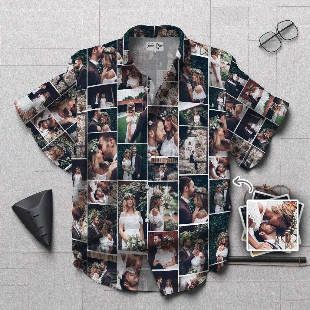 Custom Moments Aloha Hawaii Shirt - Custom Photo Wedding Memories Personalized Hawaiian Shirt For Summer - Perfect Gift For Friend, Family - Amzanimalsgift