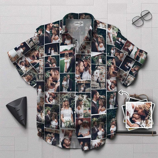 Custom Moments Aloha Hawaii Shirt - Custom Photo Wedding Memories Personalized Hawaiian Shirt For Summer - Perfect Gift For Friend, Family - Amzanimalsgift