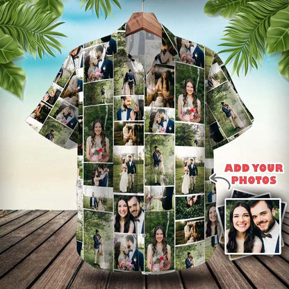 Custom Moments Aloha Hawaii Shirt - Custom Photo Wedding Memories Personalized Hawaiian Shirt For Summer - Perfect Gift For Friend, Family - Amzanimalsgift