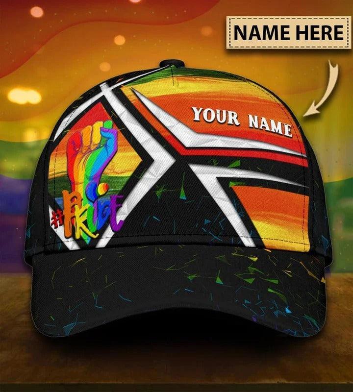 Custom Name LGBT Cap, Personalized Name Pride Hands Rainbow Classic Cap Hat For Men And Women, Perfect LGBT Gift For Friend, LGBT Pride Month - Amzanimalsgift