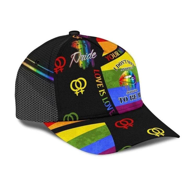 Custom Name LGBT Cap, Personalized Name Symbols Rainbow Classic Cap Hat For Men And Women, Perfect Gift For Friend - I Don't Need Anyone's Approval - Amzanimalsgift