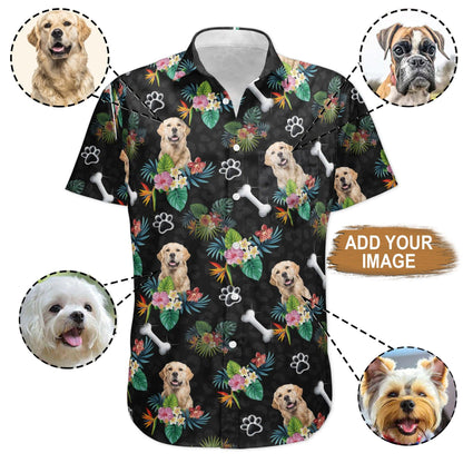 Custom Pet Dog Hawaiian shirt - Custom Photo Dog Tropical Pattern Personalized Hawaiian Shirt For Summer - Perfect Gift For Dog Lovers, Friend, Family - Amzanimalsgift