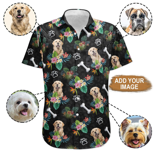 Custom Pet Dog Hawaiian shirt - Custom Photo Dog Tropical Pattern Personalized Hawaiian Shirt For Summer - Perfect Gift For Dog Lovers, Friend, Family - Amzanimalsgift
