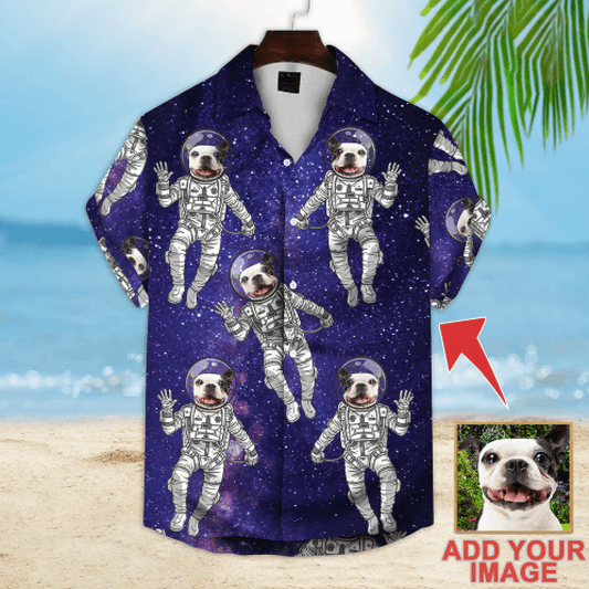Custom Pet Dog Hawaiian shirt - Custom Photo Galaxy Pattern Personalized Hawaiian Shirt - Perfect Gift For Animal Lovers, Friend, Family - Amzanimalsgift