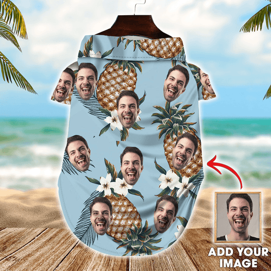 Custom Pet Dog Hawaiian shirt - Custom Photo Pet Pineapple Pattern Personalized Hawaiian Shirt For Pet - Perfect Gift For Pet, Dog lovers, Cat Lovers - Amzanimalsgift