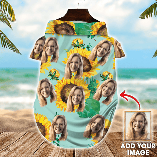 Custom Pet Dog Hawaiian shirt - Custom Photo Pet Tropical Leaves Orange Pattern Personalized Hawaiian Shirt For Pet - Perfect Gift For Pet Lovers - Amzanimalsgift