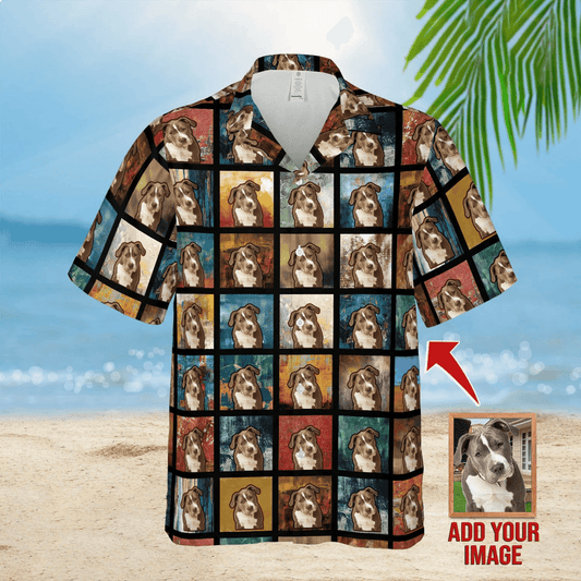 Custom Pet Dog Hawaiian Shirt - Custom Photo Square Portrait Personalized Hawaiian Shirt - Perfect Gift For Animal Lovers, Friend, Family - Amzanimalsgift