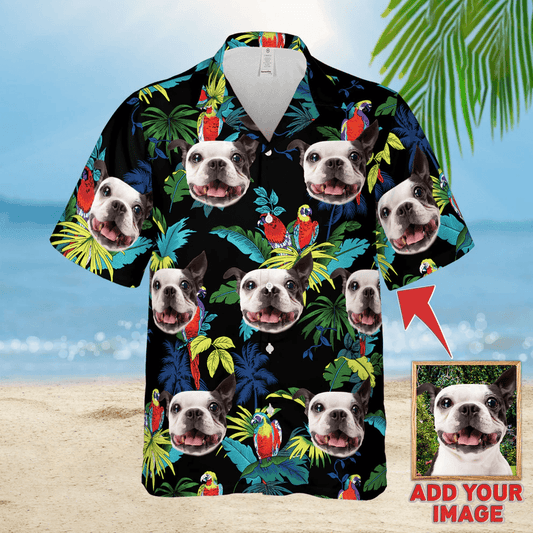 Custom Pet Dog Hawaiian shirt - Custom Photo Tropical Pattern Personalized Hawaiian Shirt - Perfect Gift For Animal Lovers, Friend, Family - Amzanimalsgift
