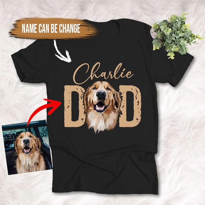 Custom Pet Dog Unisex T Shirt - Personalized Dog Dad T-shirt Gift For Father's Day - Gift for Dog Lovers, Friends, Family - Amzanimalsgift