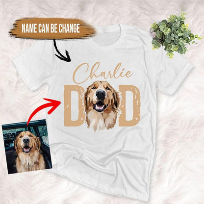 Custom Pet Dog Unisex T Shirt - Personalized Dog Dad T-shirt Gift For Father's Day - Gift for Dog Lovers, Friends, Family - Amzanimalsgift