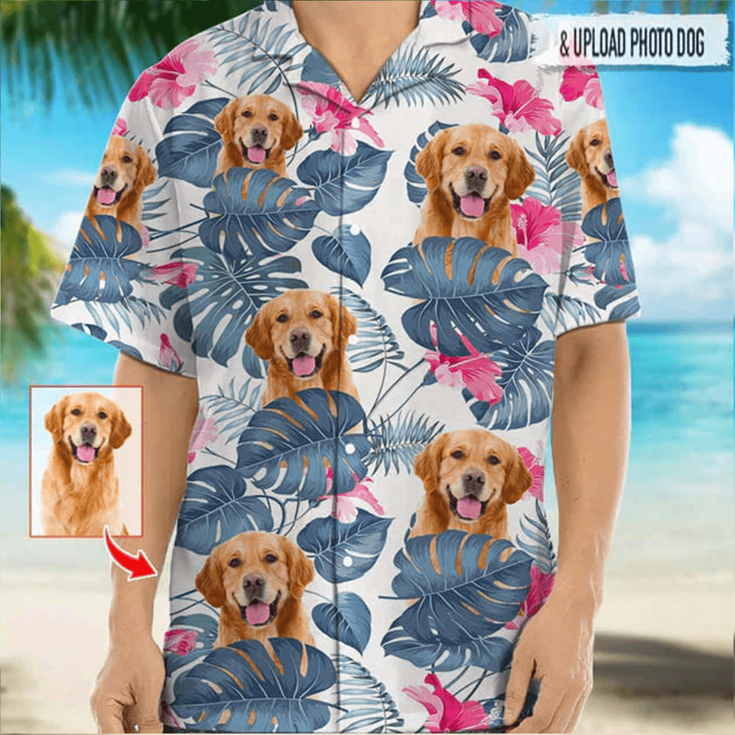 Custom Photo Upload Dog Hawaiian Shirt, Custom Animal Hawaiian Shirt, Personalized Hawaiian Shirts - Perfect Gift For Dog Lovers, Family, Friends - Amzanimalsgift