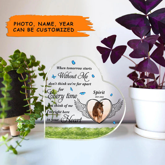 Custom Shaped Acrylic Plaque - Personalized Horse When Tomorrow Starts Without Me Custom Shaped Acrylic Plaque - Perfect Gift For Horse Lover - Amzanimalsgift