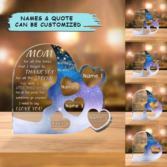 Custom Shaped Acrylic Plaque - Personalized Mom Love You Mom Custom Shaped Acrylic Plaque - Perfect Gift For Mother, Mother's Day - Amzanimalsgift