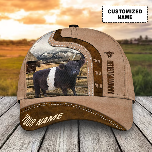 Customized Belted Galloway Cattle Caps, Belted Galloway Cow Light Brown Hats, Best Farm Hat For Men Women Farmer