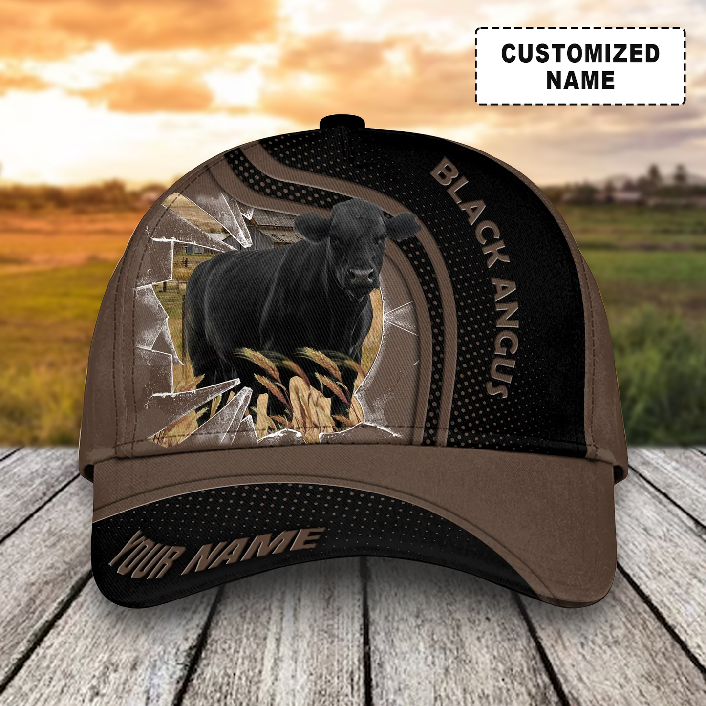 Customized Black Angus Cattle Cow Caps, Multi Color Dairy Animals Farm Hats, Best Hat For Men Women Farmer