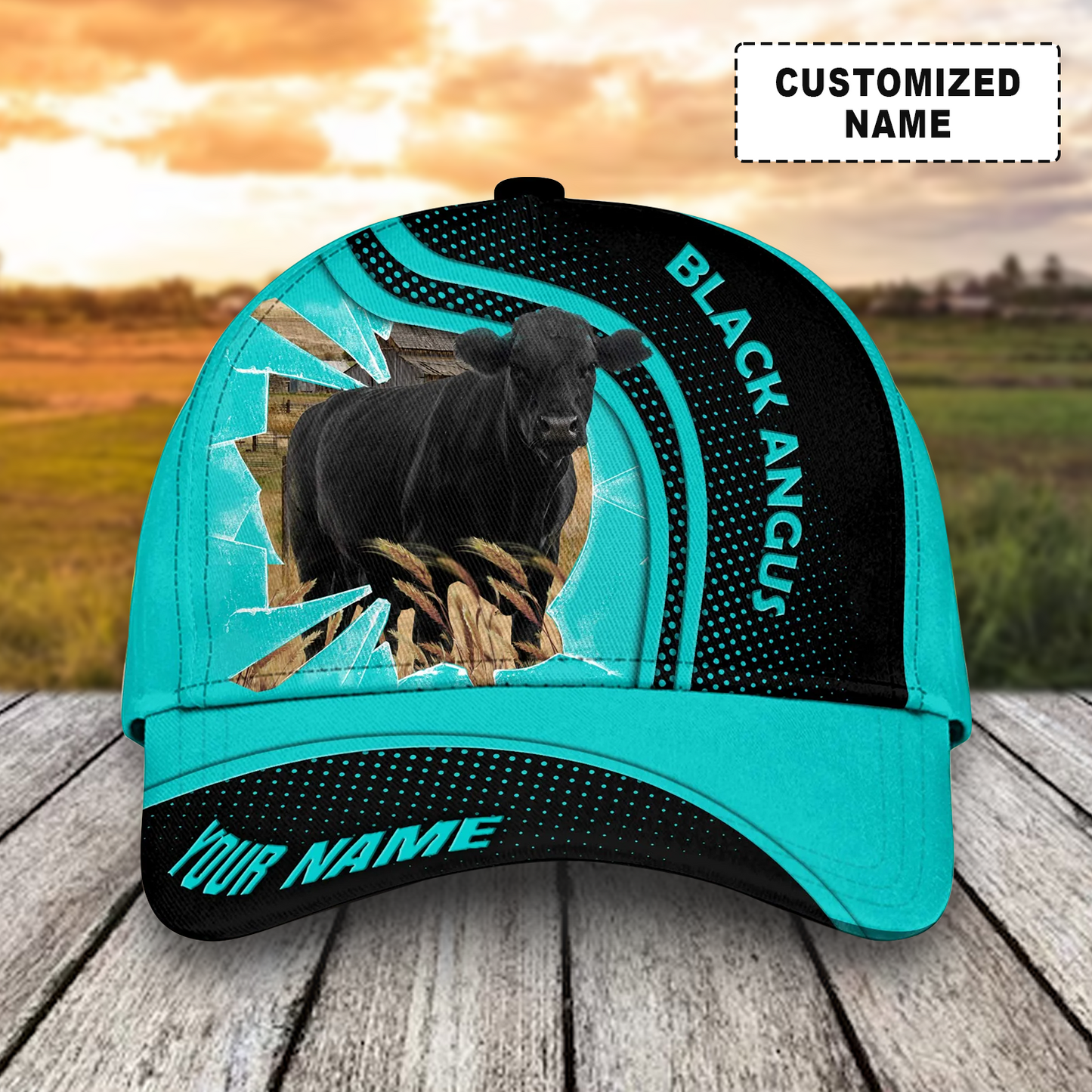 Customized Black Angus Cattle Cow Caps, Multi Color Dairy Animals Farm Hats, Best Hat For Men Women Farmer