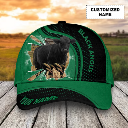 Customized Black Angus Cattle Cow Caps, Multi Color Dairy Animals Farm Hats, Best Hat For Men Women Farmer