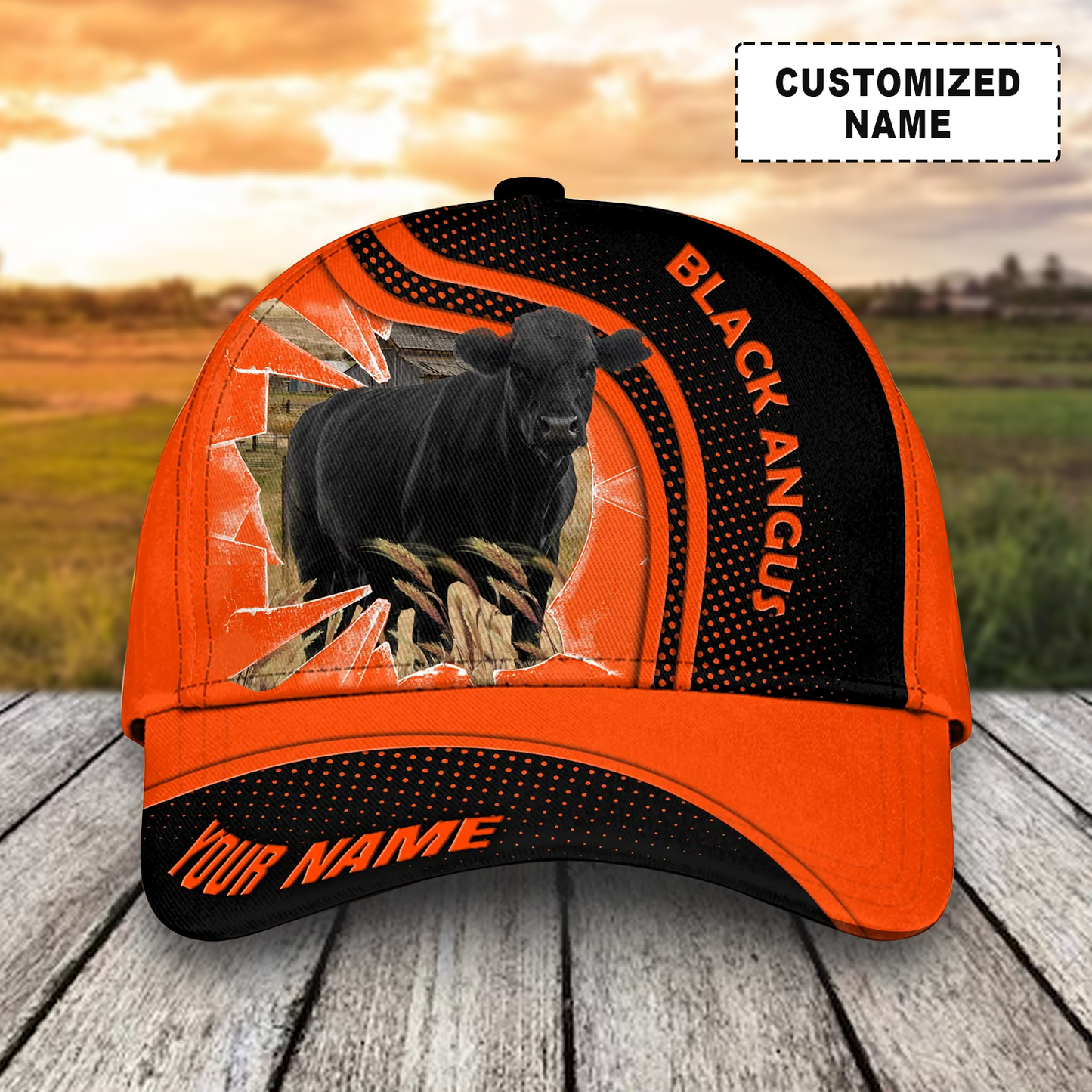 Customized Black Angus Cattle Cow Caps, Multi Color Dairy Animals Farm Hats, Best Hat For Men Women Farmer