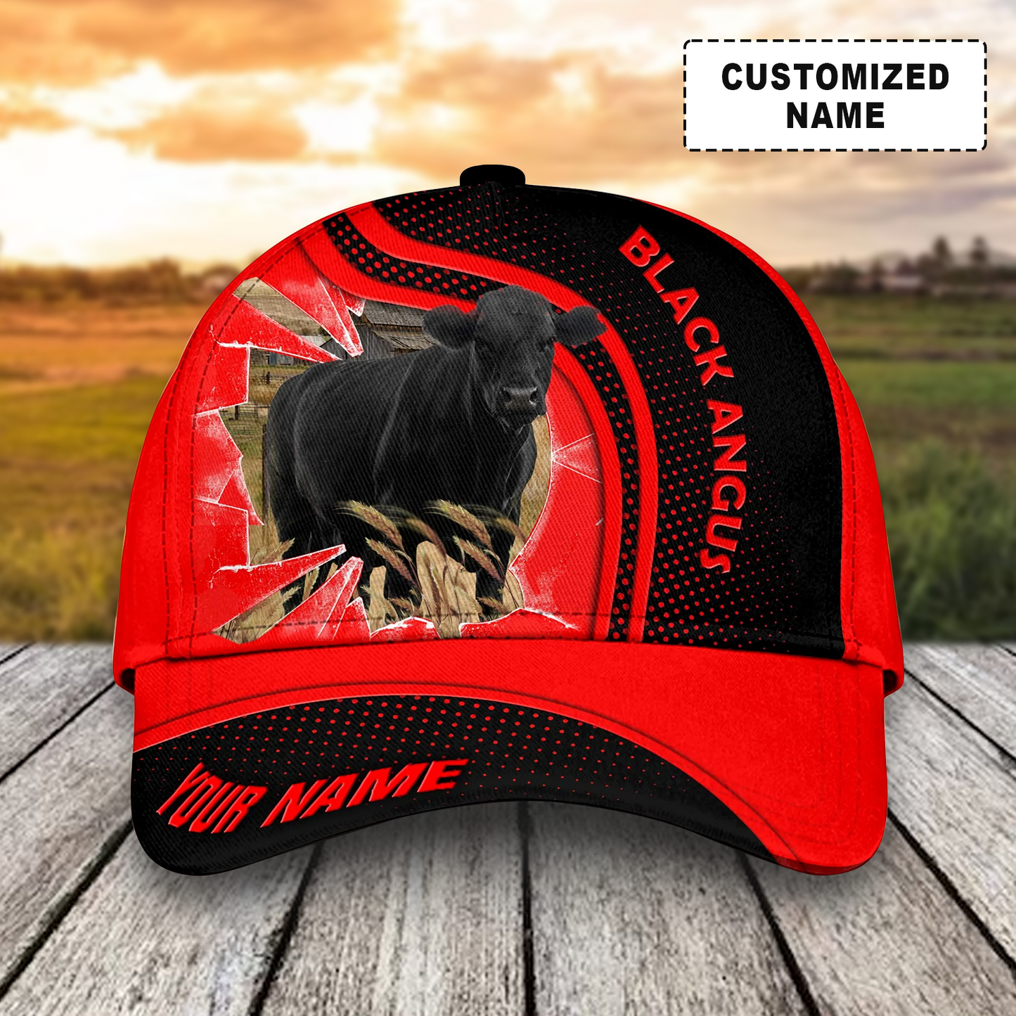 Customized Black Angus Cattle Cow Caps, Multi Color Dairy Animals Farm Hats, Best Hat For Men Women Farmer