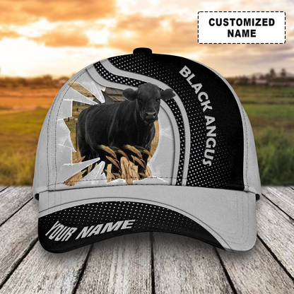 Customized Black Angus Cattle Cow Caps, Multi Color Dairy Animals Farm Hats, Best Hat For Men Women Farmer