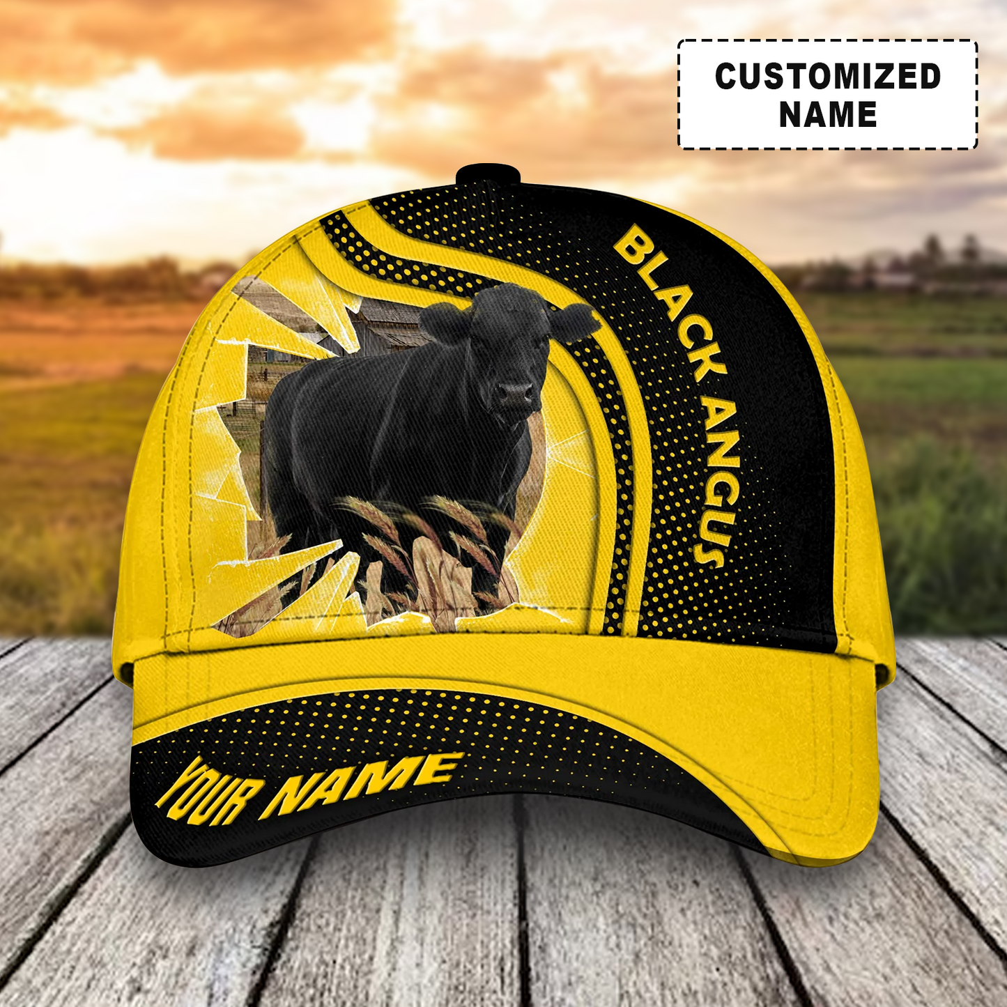 Customized Black Angus Cattle Cow Caps, Multi Color Dairy Animals Farm Hats, Best Hat For Men Women Farmer