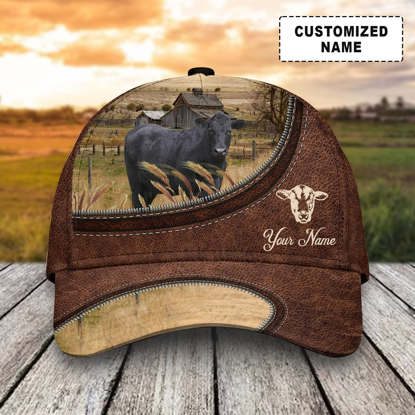 Customized Black Angus Cattle Cow Caps, Multi Style Dairy Animals Farm Hats, Best Hat For Men Women Farmer