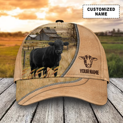Customized Black Angus Cattle Cow Caps, Multi Style Dairy Animals Farm Hats, Best Hat For Men Women Farmer