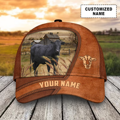 Customized Black Angus Cattle Cow Caps, Multi Style Dairy Animals Farm Hats, Best Hat For Men Women Farmer