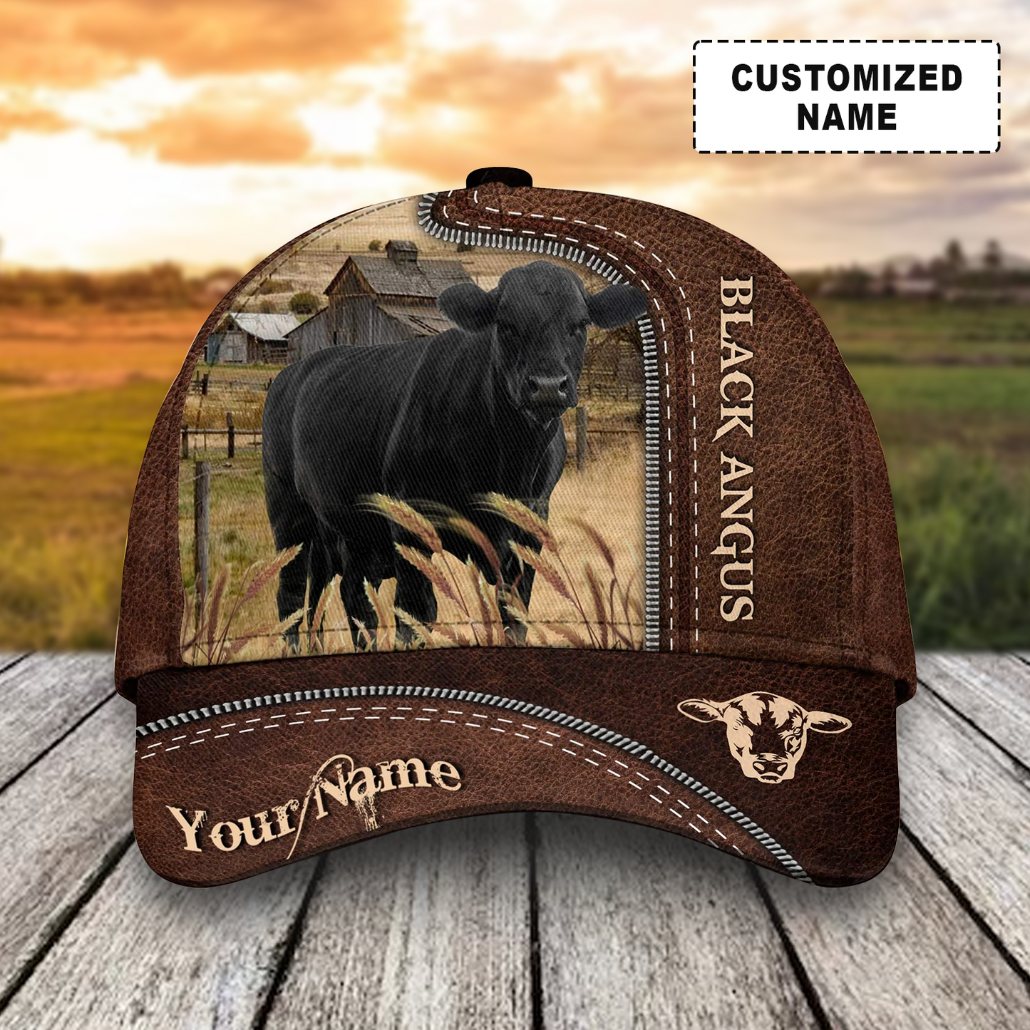 Customized Black Angus Cattle Cow Caps, Multi Style Dairy Animals Farm Hats, Best Hat For Men Women Farmer