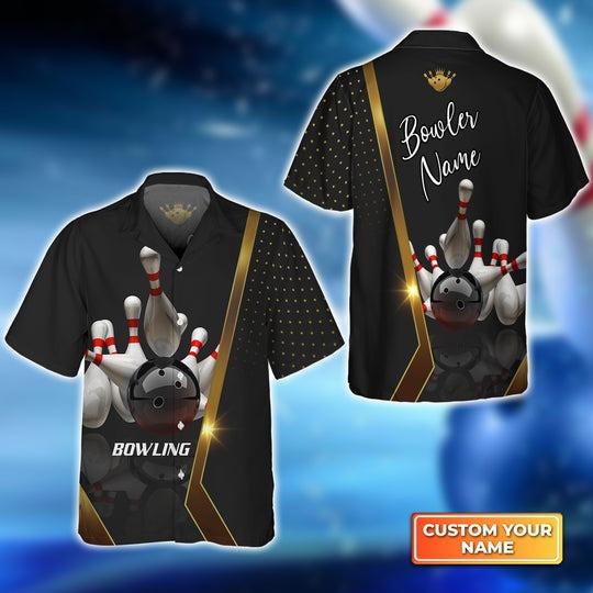 Customized Bowling Hawaiian Shirts, Bowling Pin and Ball Personalized Aloha Shirts - Gift For Bowling Lovers, Bowling Players - Amzanimalsgift