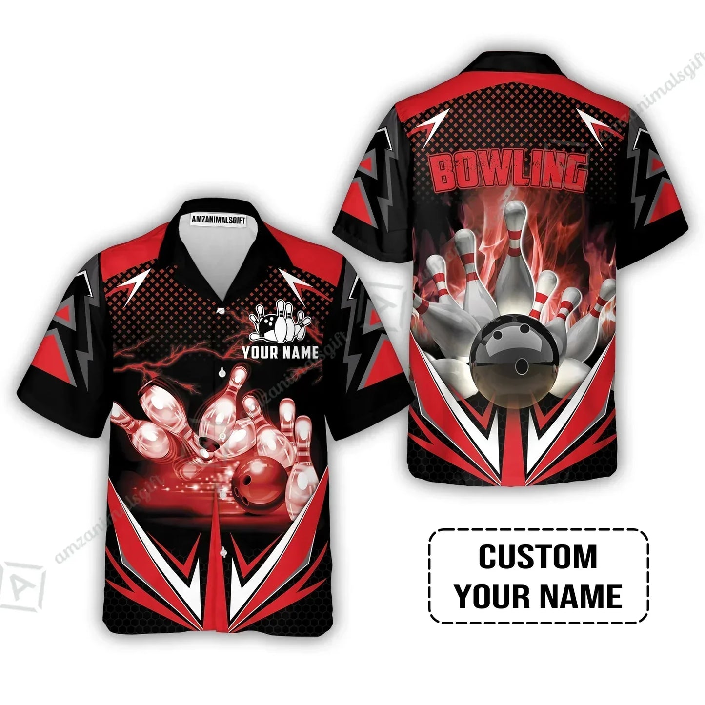 Customized Bowling Red Fire Sweatshirt For Bowling Players, Bowling Team Uniform Shirts, Gift For Men Women, Bowling Lovers, Bowlers