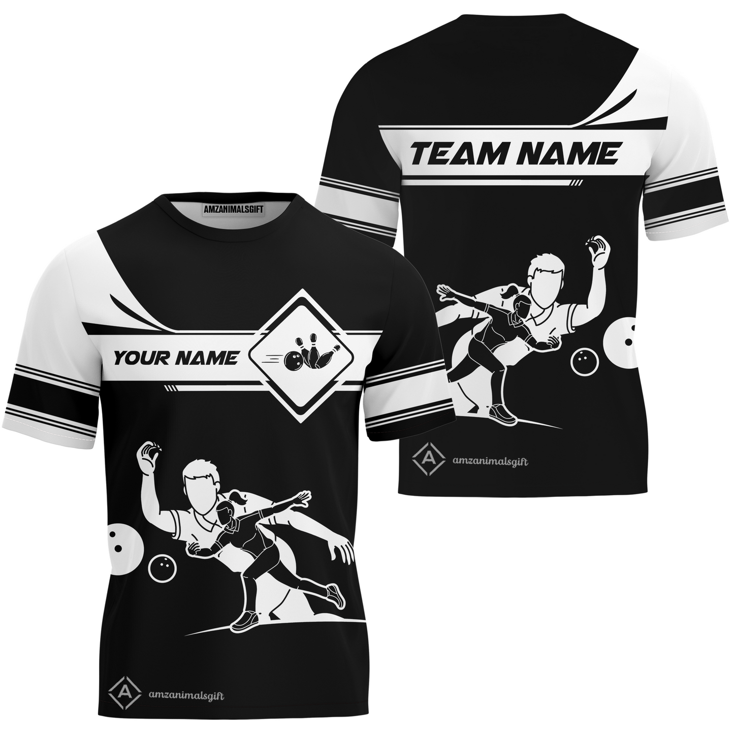 Customized Bowling T-Shirt, Men And Women Playing Bowling Ball T-Shirt, Personalized Bowling Uniform Multicolor For Bowlers