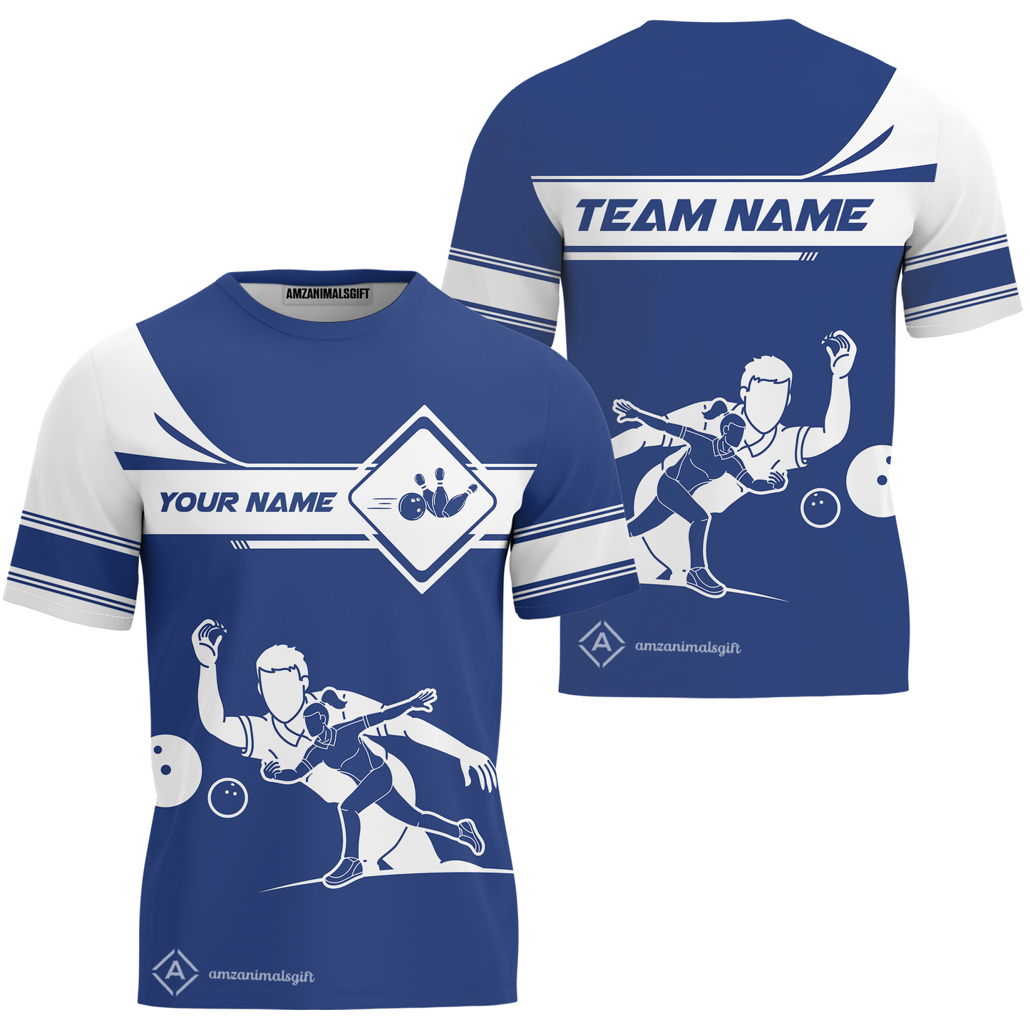 Customized Bowling T-Shirt, Men And Women Playing Bowling Ball T-Shirt, Personalized Bowling Uniform Multicolor For Bowlers