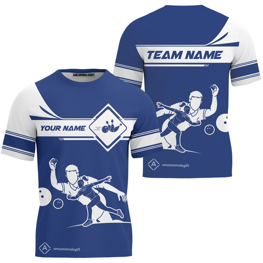 Customized Bowling T-Shirt, Men And Women Playing Bowling Ball T-Shirt, Personalized Bowling Uniform Multicolor For Bowlers