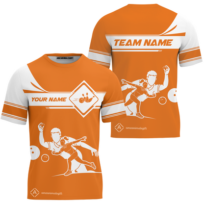 Customized Bowling T-Shirt, Men And Women Playing Bowling Ball T-Shirt, Personalized Bowling Uniform Multicolor For Bowlers