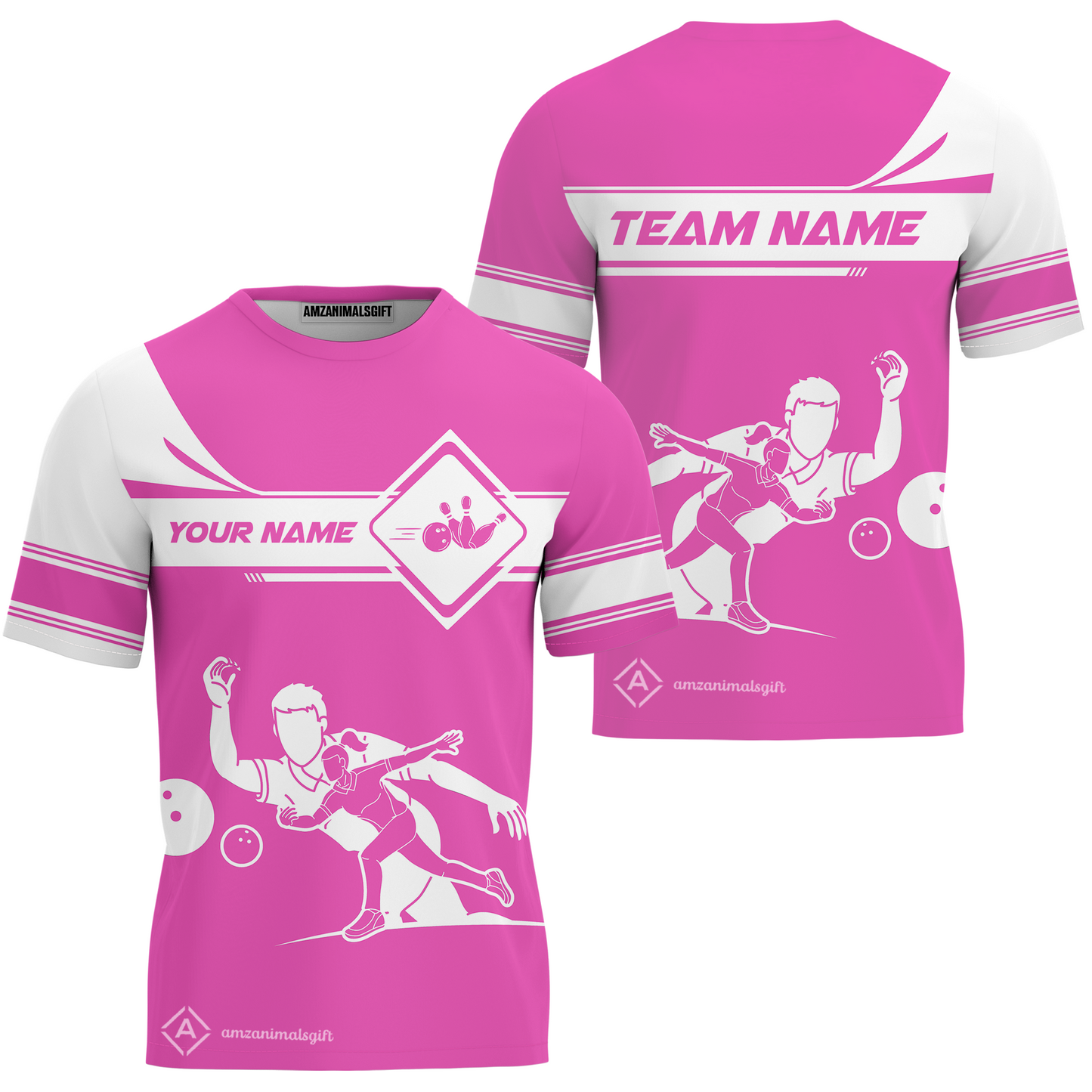 Customized Bowling T-Shirt, Men And Women Playing Bowling Ball T-Shirt, Personalized Bowling Uniform Multicolor For Bowlers