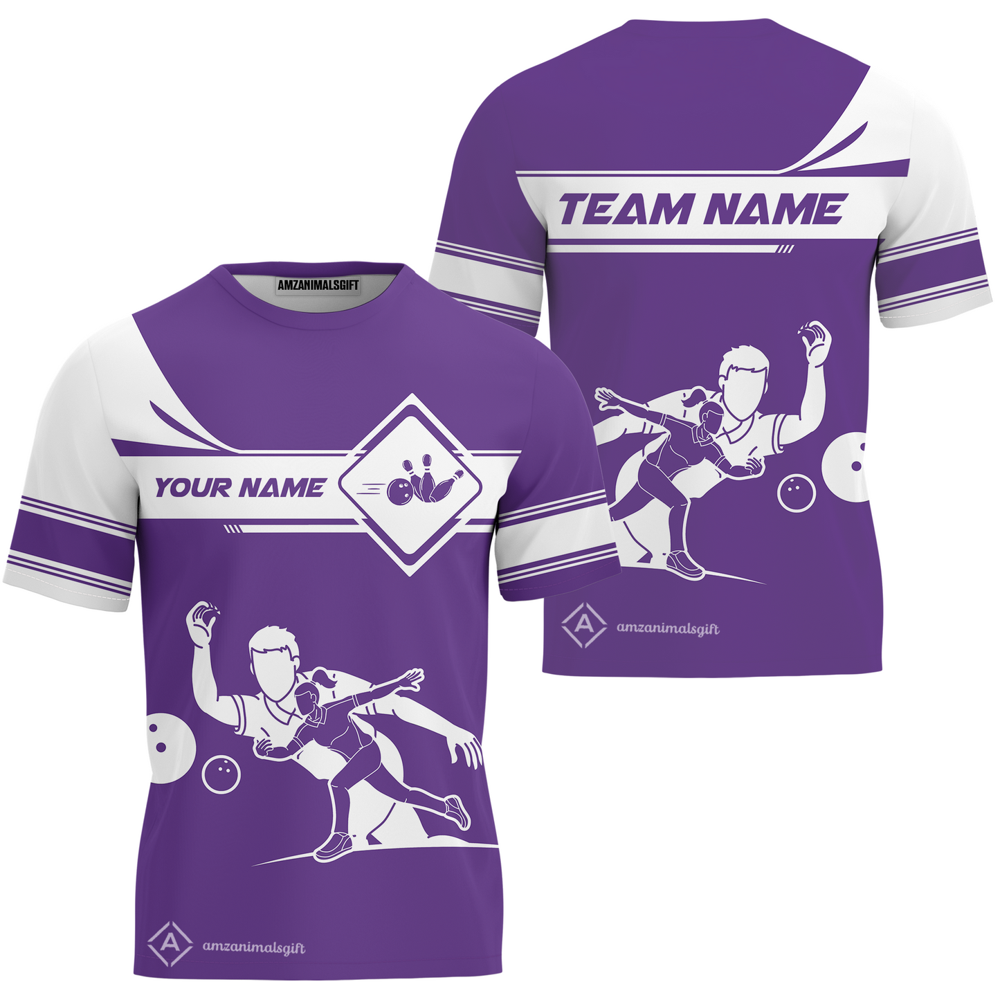 Customized Bowling T-Shirt, Men And Women Playing Bowling Ball T-Shirt, Personalized Bowling Uniform Multicolor For Bowlers
