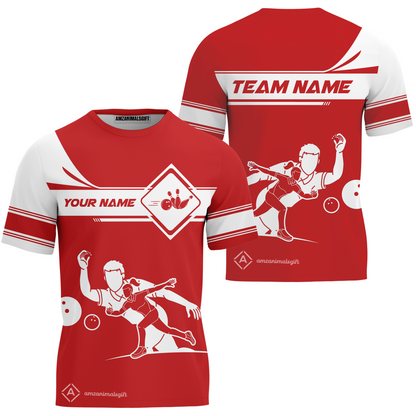 Customized Bowling T-Shirt, Men And Women Playing Bowling Ball T-Shirt, Personalized Bowling Uniform Multicolor For Bowlers